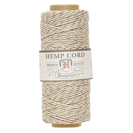 Cord, Hemptique®, polished hemp, metallic copper and natural, 1mm diameter, 20-pound test. Sold per 205-foot spool.