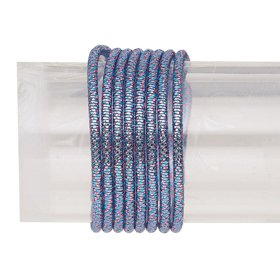 French wire, anodized copper, blue and purple, 1.5mm tube. Sold per 20-gram pkg.