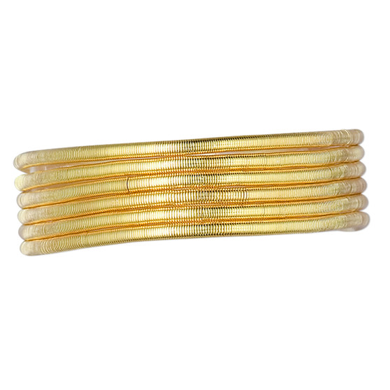 French wire, gold-plated copper, heavy, 1.3mm tube. Sold per 27- to 30-inch strand.