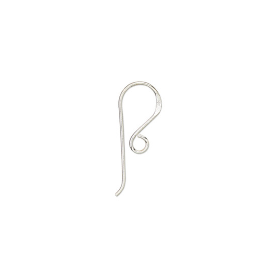 Ear wire, fine silver, 11mm fishhook with open loop, 20 gauge. Sold per pkg of 3 pairs.