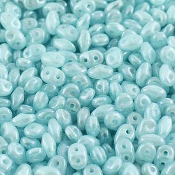 Last Stock: Super Duo Beads 2.5*5mm 20gm bag - Opal Aqua White Luster - 561000-14400