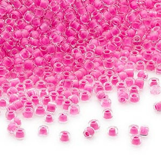 11/0 - Dyna-Mites™ - Translucent Inside Colour Hot Pink - 40gms - Glass Round Seed Bead