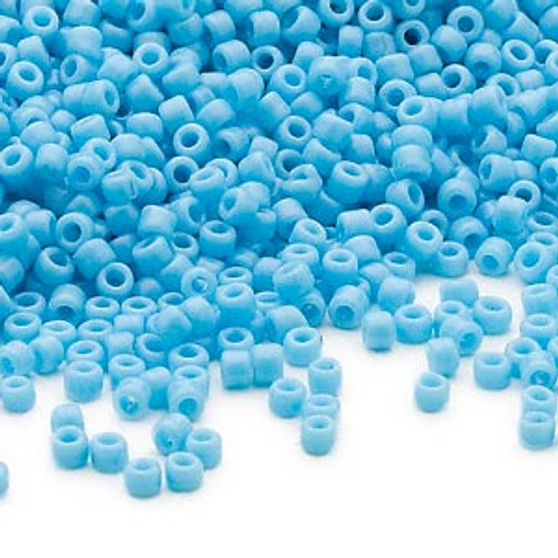 Seed bead, Dyna-Mites™, glass, opaque aqua blue, #11 round. Sold per 40-gram pkg.