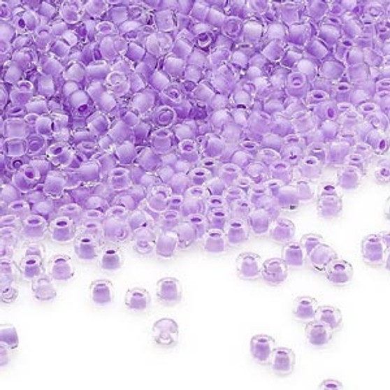 Seed bead, Dyna-Mites™, glass, transparent inside color, lilac, #11 round. Sold per 40-gram pkg.