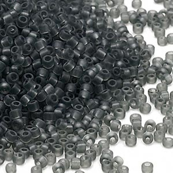Seed bead, Dyna-Mites™, glass, translucent matte grey, #11 round. Sold per 40-gram pkg.