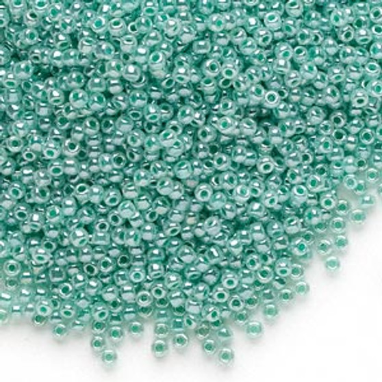 Seed bead, Dyna-Mites™, glass, opaque ceylon pastel mint, #11 round. Sold per 40-gram pkg.