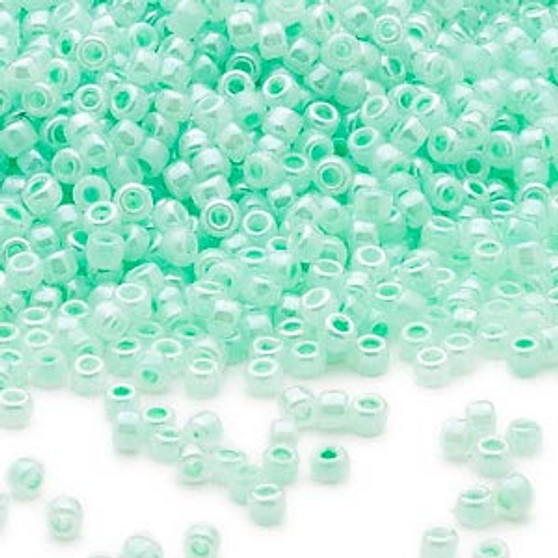 Seed bead, Dyna-Mites™, glass, opaque ceylon pastel sea foam, #11 round. Sold per 40-gram pkg.