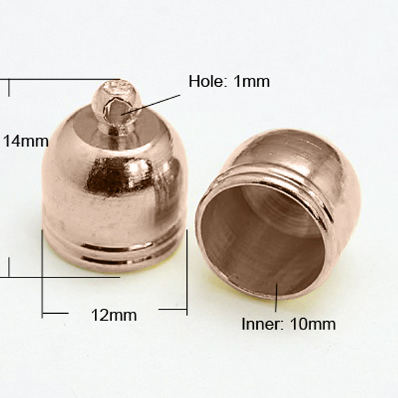 LAST STOCK: 10 x Cord Ends (10mm I.D), 14 x 12mm Copper