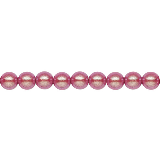 Pearl, Preciosa Czech crystal, pearlescent red, 5mm round. Sold per pkg of 50.