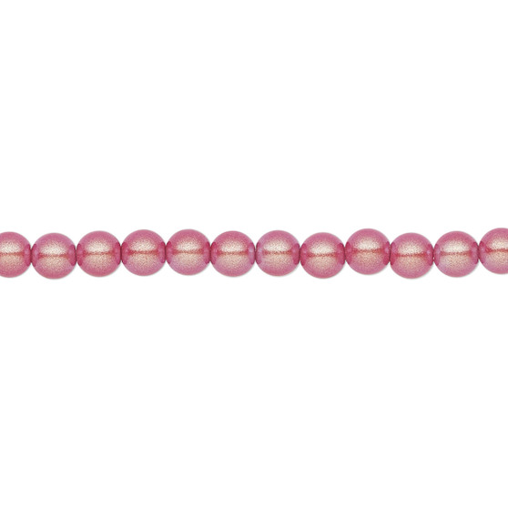 Pearl, Preciosa Czech crystal, pearlescent red, 4mm round. Sold per pkg of 50.