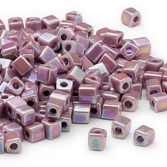 SB4-410R - Miyuki - 4mm - Opaque Rainbow Violet - 250gms - 4mm Square Glass Bead