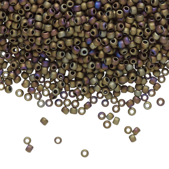 TR-11-614 - 11/0 - TOHO BEADS® - Opaque Matte Iris Brown - 7.5gms - Glass Round Seed Beads