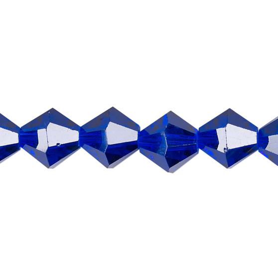 10mm - Celestial Crystal® - Transparent Cobalt - 8" Strand - Faceted Bicone Crystal