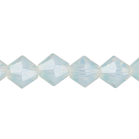 10mm - Celestial Crystal® - Translucent Frosted Clear - 8" Strand - Faceted Bicone Crystal