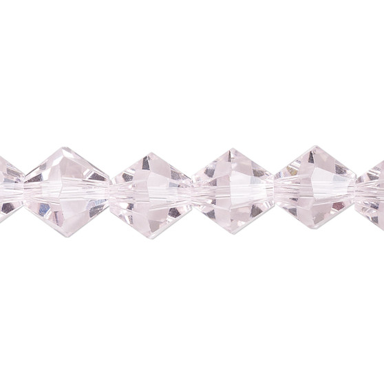 10mm - Celestial Crystal® - Transparent Pink - 8" Strand - Faceted Bicone Crystal