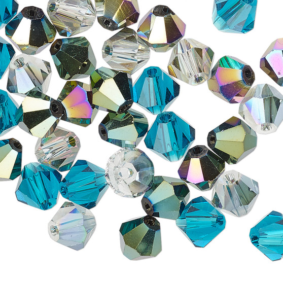 8mm - Celestial Crystal® - Mix Ocean - 40 Pack - Faceted Bicone Crystal