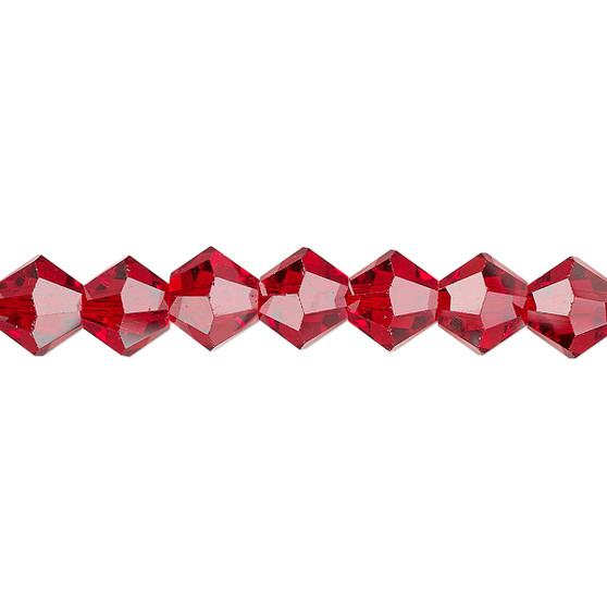 8mm - Celestial Crystal® - Transparent Red - 15.5" Strand - Faceted Bicone Crystal