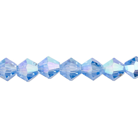 8mm - Celestial Crystal® - Transparent Light Blue AB - 15.5" Strand - Faceted Bicone Crystal