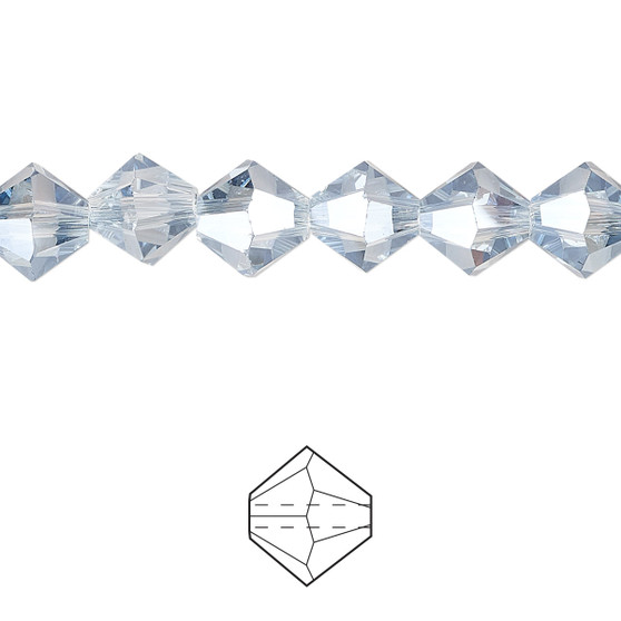 8mm - Celestial Crystal® - Translucent Crystal Silver Night - 72 pack - Faceted Bicone Crystal