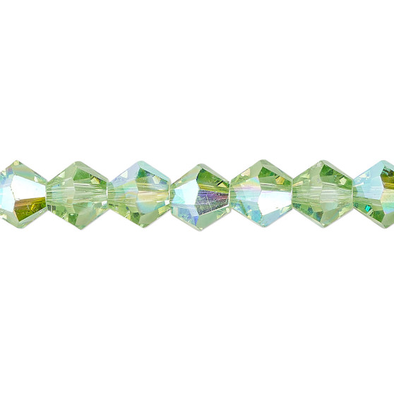 8mm - Celestial Crystal® - Transparent Lime Green AB - 15.5" Strand - Faceted Bicone Crystal