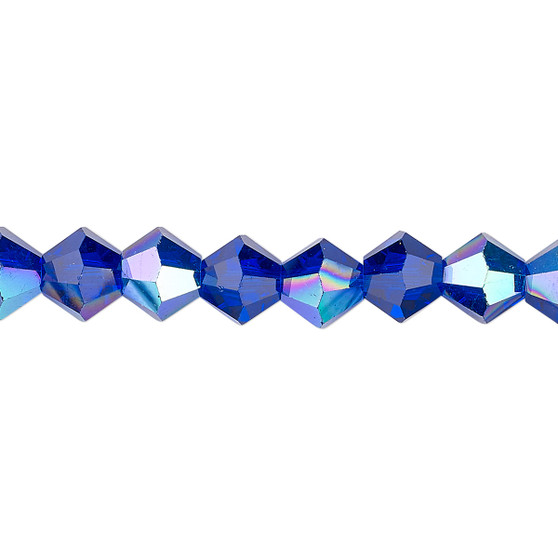 8mm - Celestial Crystal® - Translucent Cobalt AB - 15.5" Strand - Faceted Bicone Crystal