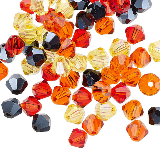6mm - Celestial Crystal® - Mix Fire - 60 Pack - Faceted Bicone Crystal