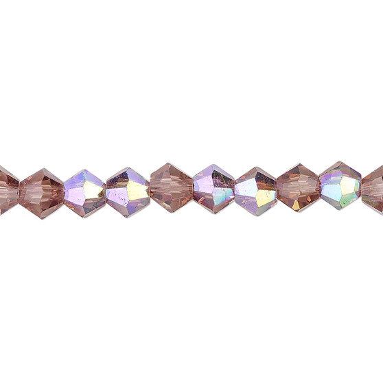 6mm - Celestial Crystal® - Transparent Medium Purple AB - 15.5" Strand - Faceted Bicone Crystal