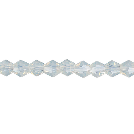 6mm - Celestial Crystal® - Translucent Frosted Clear - 15.5" Strand - Faceted Bicone Crystal
