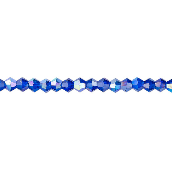 4mm - Celestial Crystal® - Translucent Cobalt AB - 15.5" Strand - Faceted Bicone Crystal