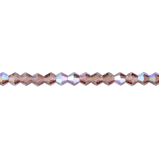 4mm - Celestial Crystal® - Transparent Medium Purple AB - 15.5" Strand - Faceted Bicone Crystal