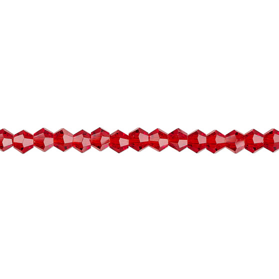 4mm - Celestial Crystal® - Transparent Red - 15.5" Strand - Faceted Bicone Crystal