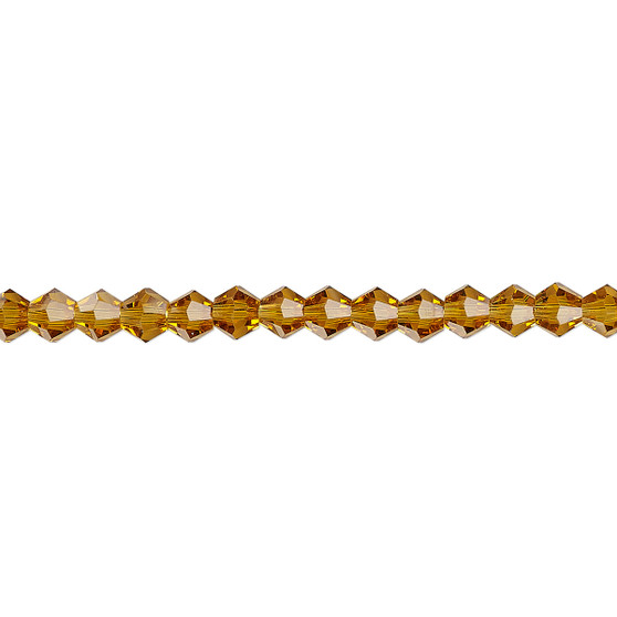 4mm - Celestial Crystal® - Transparent Gold - 15.5" Strand - Faceted Bicone Crystal