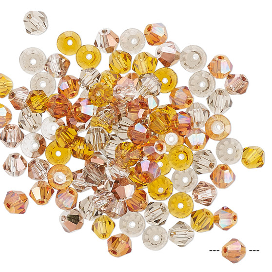 4mm - Celestial Crystal® - Mix Fall- 100 Pack - Faceted Bicone Crystal