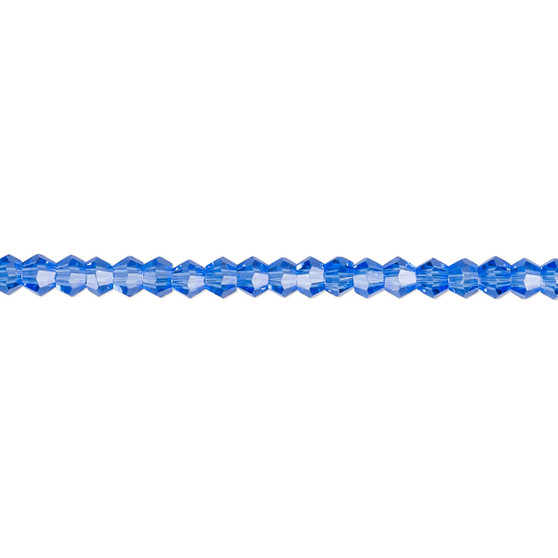 3mm - Celestial Crystal® - Transparent Medium Blue - 15.5" Strand - Faceted Bicone Crystal