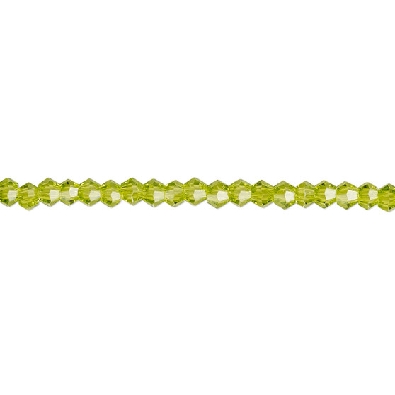 3mm - Celestial Crystal® - Transparent Peridot Green - 15.5" Strand - Faceted Bicone Crystal