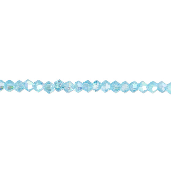 3mm - Celestial Crystal® - Translucent Turquoise Blue AB - 15.5" Strand - Faceted Bicone Crystal