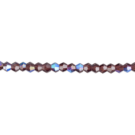 3mm - Celestial Crystal® - Translucent Amethyst Purple AB - 15.5" Strand - Faceted Bicone Crystal