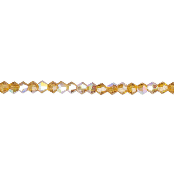 3mm - Celestial Crystal® - Translucent Gold AB - 15.5" Strand - Faceted Bicone Crystal