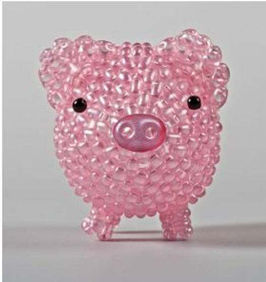 Free Download Pattern - Pig made from twin beads