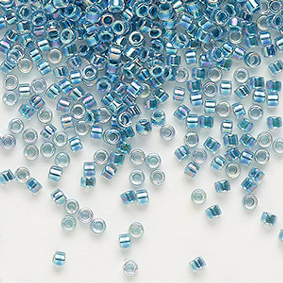 DB0058 - 11/0 - Miyuki Delica - Translucent Marine Blue-Lined Rainbow Crystal Clear - 50gms - Cylinder Seed Beads