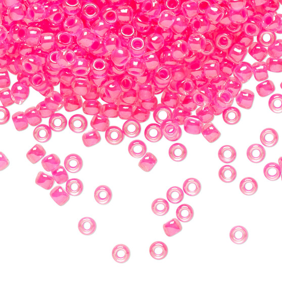 TR-08-978 - 8/0 - TOHO BEADS® - Translucent luminous Neon Pink - 7.5gm Vial - Glass Round Seed Beads