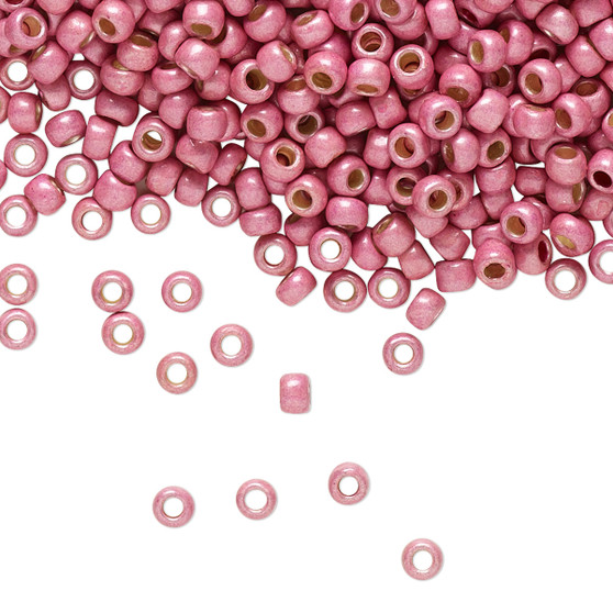 TR-08-PF553F - 8/0 - TOHO BEADS® - PermaFinish Opaque Matte Galvanized Pink Lilac - 7.5gm Vial - Glass Round Seed Beads