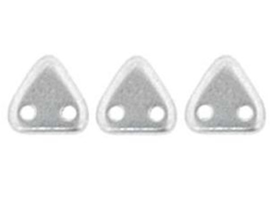 Preciosa Triangle 2 Hole Bead - 6mm - Matte Metallic Silver (9gm Bag)