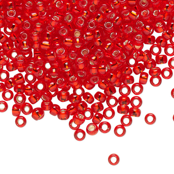 TR-08-25B - 8/0 - TOHO BEADS® - Transparent Silver Lined Siam Ruby - 50gms - Glass Round Seed Beads