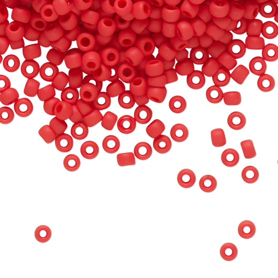 TR-08-45AF - 8/0 - TOHO BEADS® - Opaque Frosted Cherry Red - 50gms - Glass Round Seed Beads