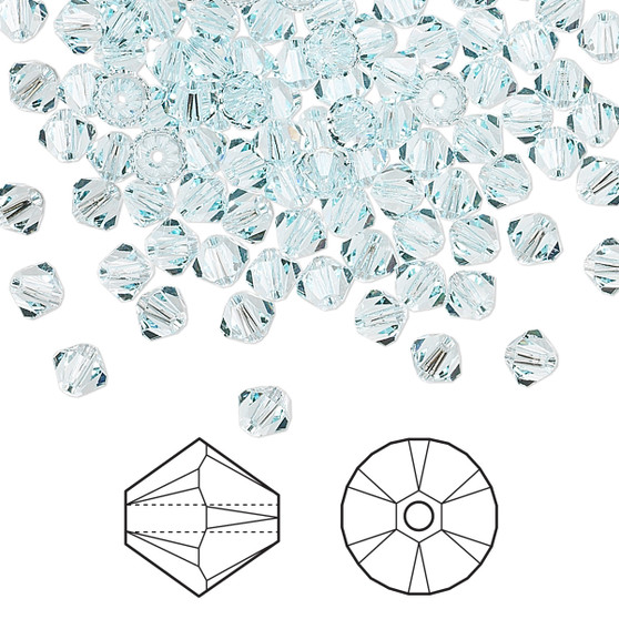 Bead, Crystal Passions®, Light Azore, 4mm bicone (5328). Sold per pkg of 144.