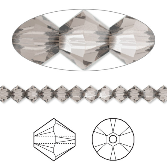 Bead, Crystal Passions®, Greige, 4mm bicone (5328). Sold per pkg of 144.