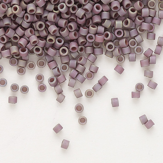 DB1062 - 11/0 - Miyuki Delica - Opaque Matte Metallic Gold Iris Purple Sage - 7.5gms - Cylinder Seed Beads