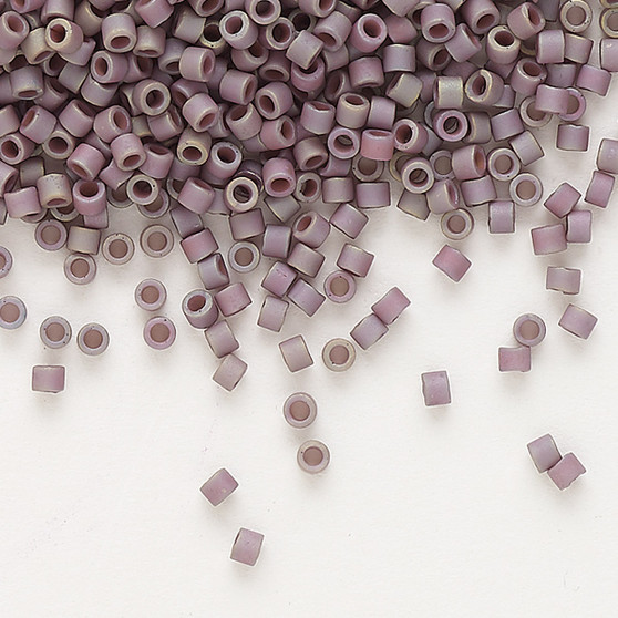 DB1062 - 11/0 - Miyuki Delica - Opaque Matte Metallic Gold Iris Purple Sage - 50gms - Cylinder Seed Beads
