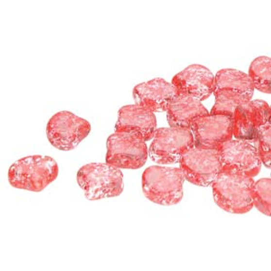 GNK8700030-24401 - 7.5mm - Matubo Czech - Confetti Splash Red - 10gm bag (approx 38 beads) - Glass Ginko Bead